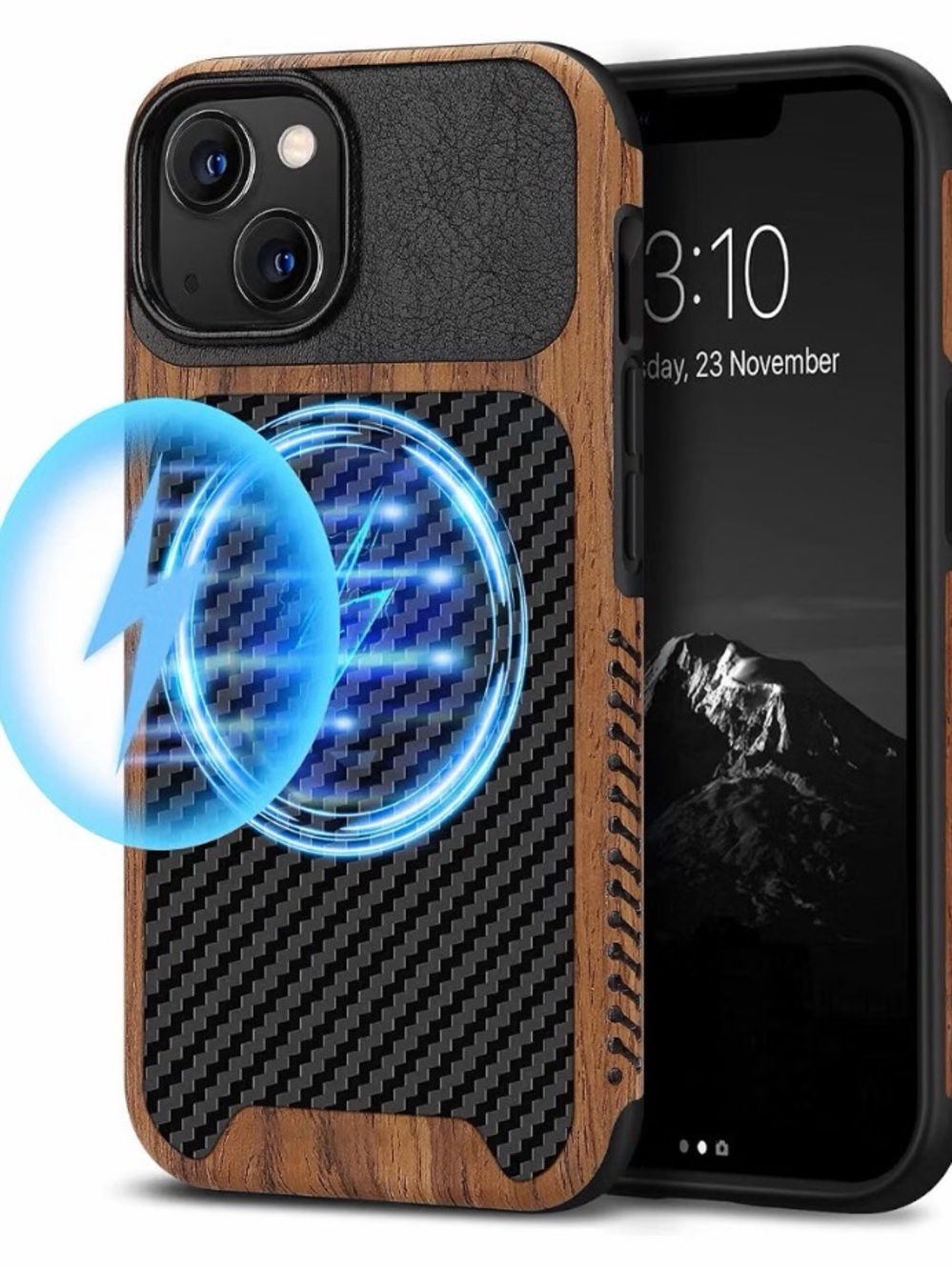 Magnetic Wood-Style Carbon Fiber iPhone Case - iPhone 13